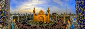 تصویر عریض از صحن مطهر حرم امام علی علیه السلام