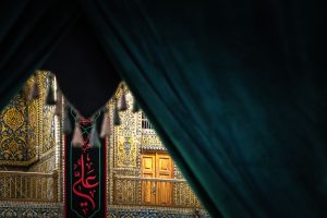 بنر شهادت امام علی در حرم مطهر