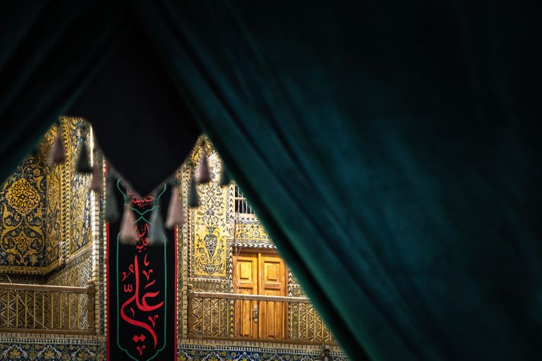 بنر شهادت امام علی در حرم مطهر