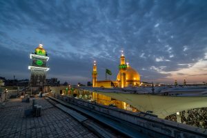 صحن حرم مولا علی علیه السلام در غروب آفتاب