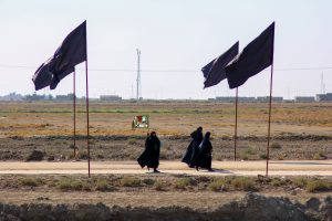 سه خانم زائر در پیاده روی اربعین