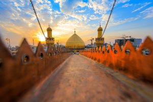 ناودان و گنبد و گلدسته حرم امام علی