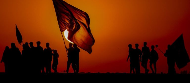غروب در مسیر پیاده روی اربعین