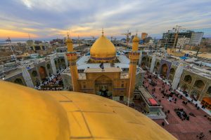 صحن حرم امیرالمؤمنین از فراز مناره ساعت