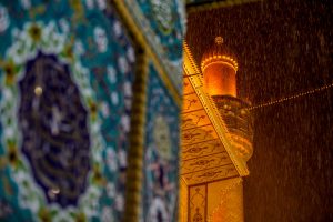 بارش باران در ایوان طلای حرم امیرالمؤمنین