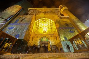 بارش باران بر ایوان طلایی حرم