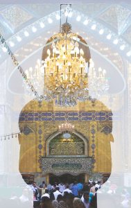 بازتاب گلدسته در ایوان طلای امیرالمؤمنین