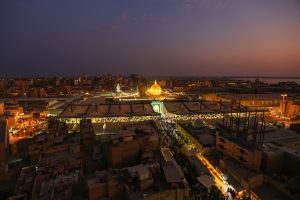 نمای هوایی از حرم مطهر امیرالمؤمنین