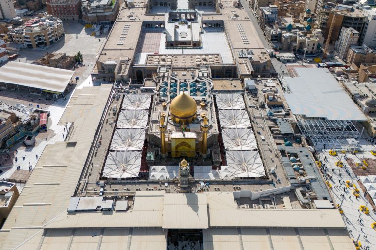 نمای باز و از بالا از حرم امام علی امیرالمؤمنین
