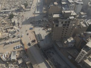 تقاطع غیر هم‌سطح شیخ طوسی - از نمای بالا راست