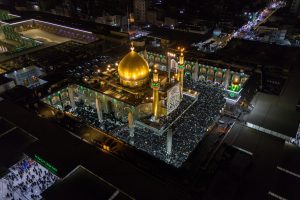 عکس هوایی حرم مطهر در شب ولادت امیرالمؤمنین علی (علیه‌السلام) ۲