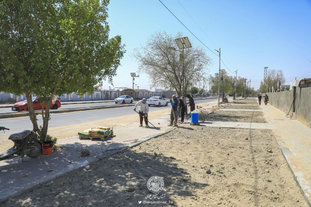 در راستای تدارک زیارت اربعین؛ آستان مقدس علوی بهسازی خیابان‌های منتهی به حرم امیرالمؤمنین را آغاز کرد