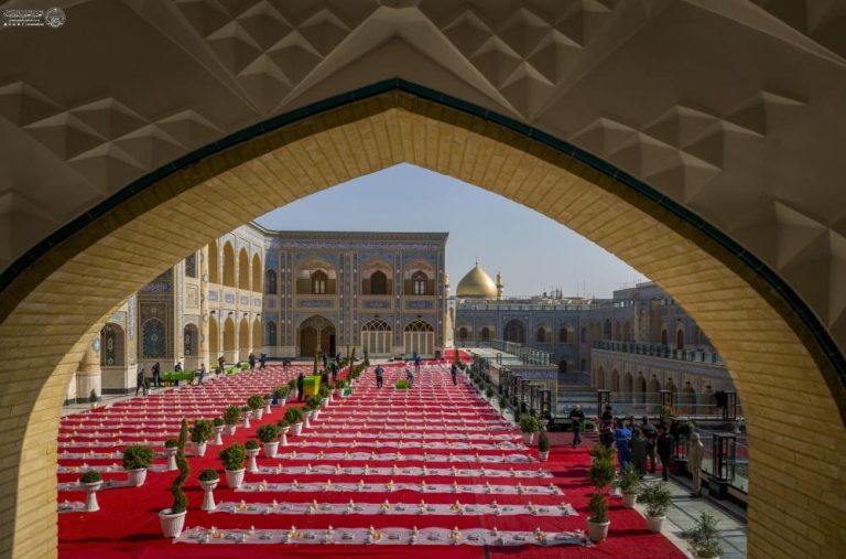 در آستانه میلاد پدر امت؛ پذیرایی باشکوه آستان مقدس علوی از زائران با ۱۰ هزار غذای متبرک