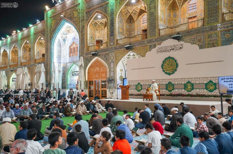 شرکت بیش از ۸۰ نوگل در محفل قرآنی حرم مطهر علوی همزمان با ماه رمضان