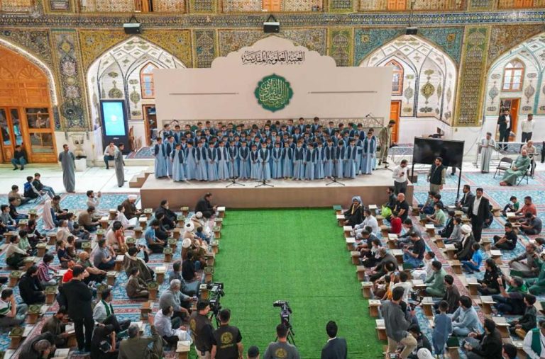 شرکت بیش از ۸۰ نوگل در محفل قرآنی حرم مطهر علوی همزمان با ماه رمضان