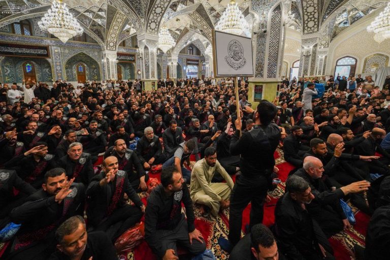 عرض تسلیت خادمان آستان مقدس علوی به امام کاظم به مناسبت شهادت امام صادق