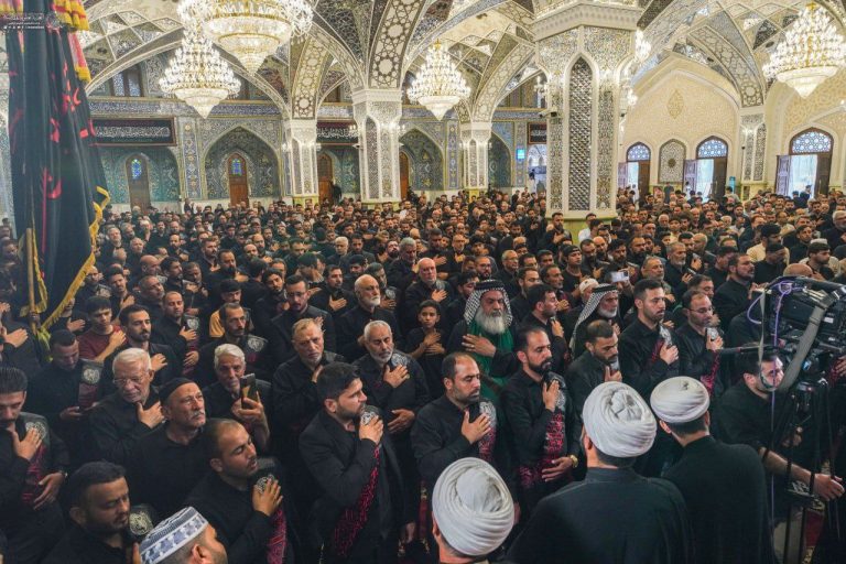 عرض تسلیت خادمان آستان مقدس علوی به امام کاظم به مناسبت شهادت امام صادق