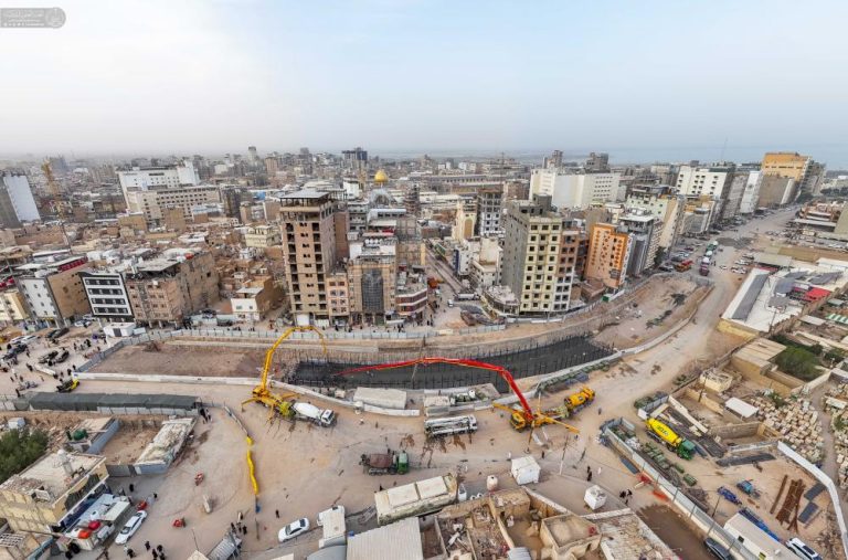 آغاز بتن ریزی پروژه تقاطع غیرهمسطح طوسی تحت نظارت آستان مقدس علوی