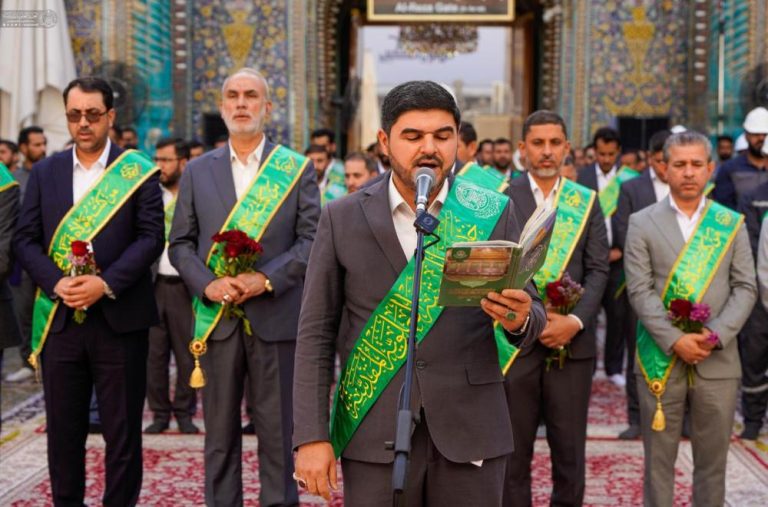 آیین تجدید بیعت و سوگند وفاداری خادمان حرم مطهر علوی در سالروز عید غدیر خم