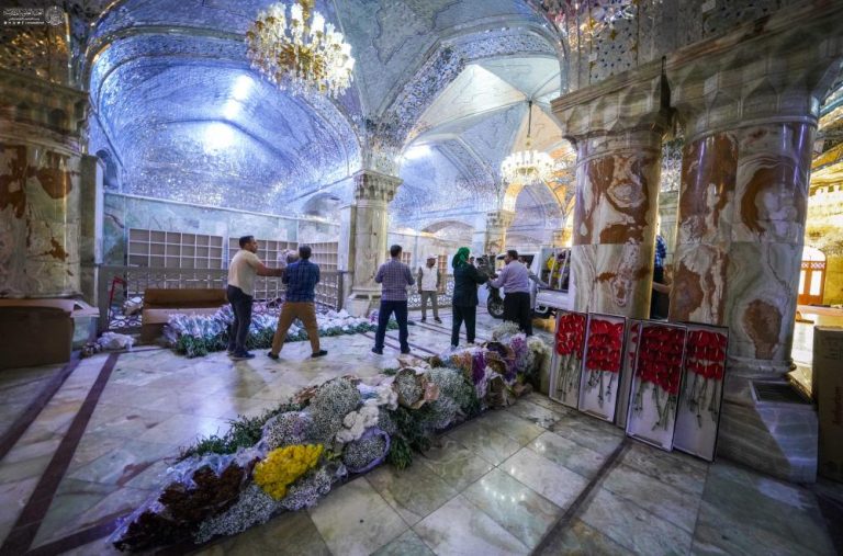 گل آرایی حرم مطهر علوی