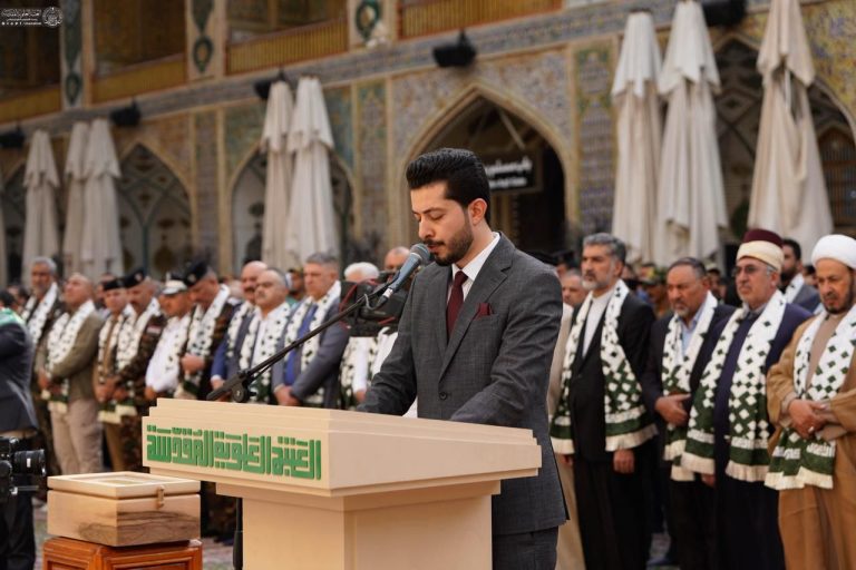 آیین باشکوه اهتزاز پرچم غدیر در حرم مطهر علوی