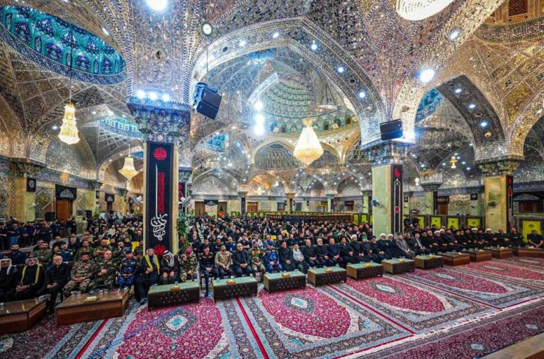 حضور تولیت آستان مقدس علوی در مراسم سالروز «فاجعه سامرا»