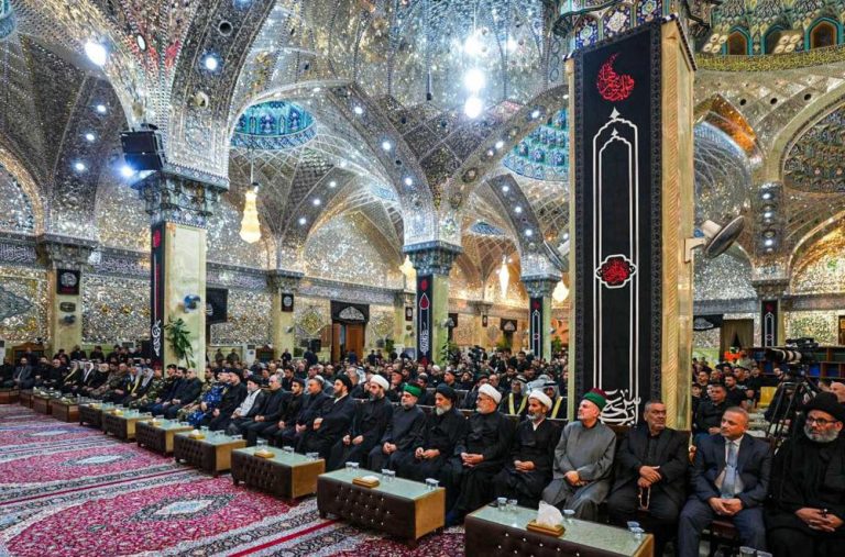 حضور تولیت آستان مقدس علوی در مراسم سالروز «فاجعه سامرا»