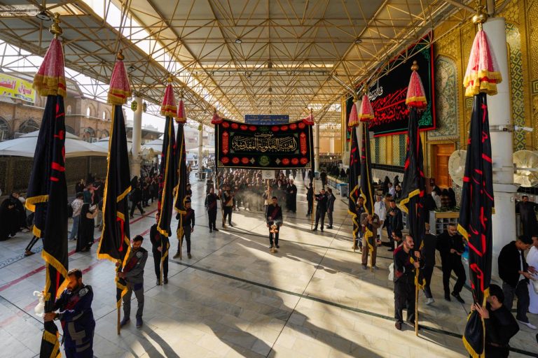 مراسم عزاداری خادمان آستان مقدس علوی در سالروز شهادت بانوی دو عالم