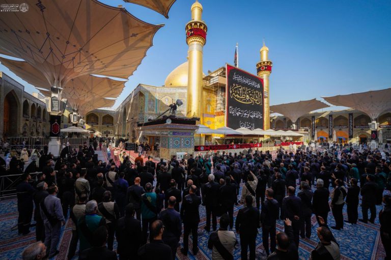 مراسم عزاداری خادمان آستان مقدس علوی در سالروز شهادت بانوی دو عالم