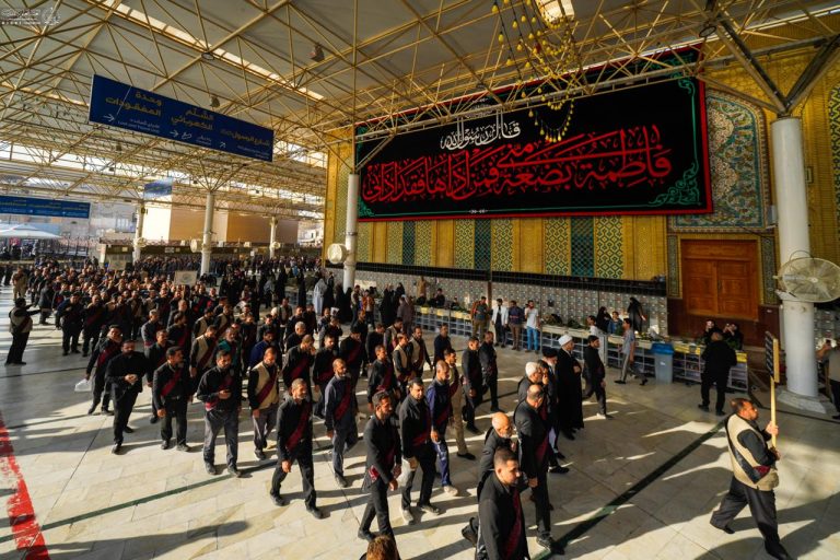 مراسم عزاداری خادمان آستان مقدس علوی در سالروز شهادت بانوی دو عالم