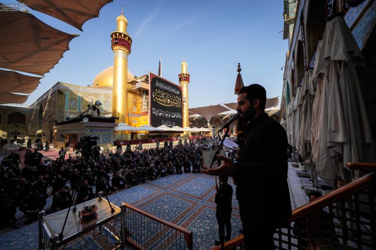 مراسم عزاداری خادمان آستان مقدس علوی در سالروز شهادت بانوی دو عالم