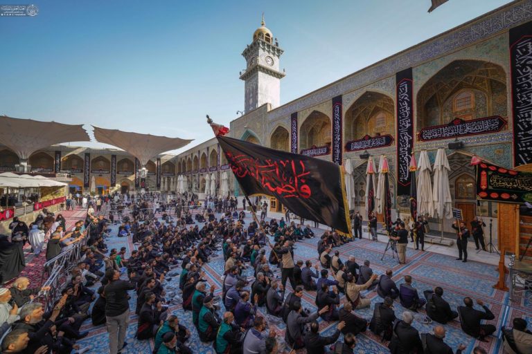 مراسم عزاداری خادمان آستان مقدس علوی در سالروز شهادت بانوی دو عالم