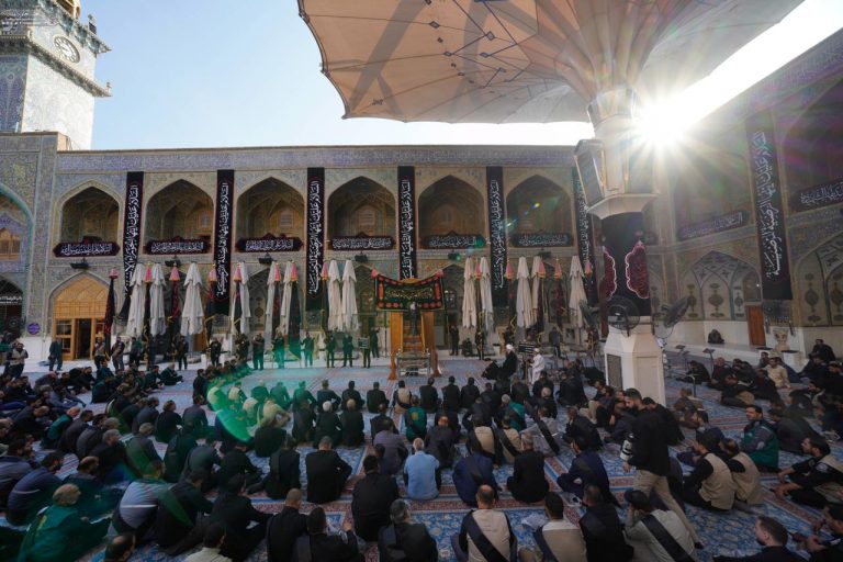 مراسم عزاداری خادمان آستان مقدس علوی در سالروز شهادت بانوی دو عالم