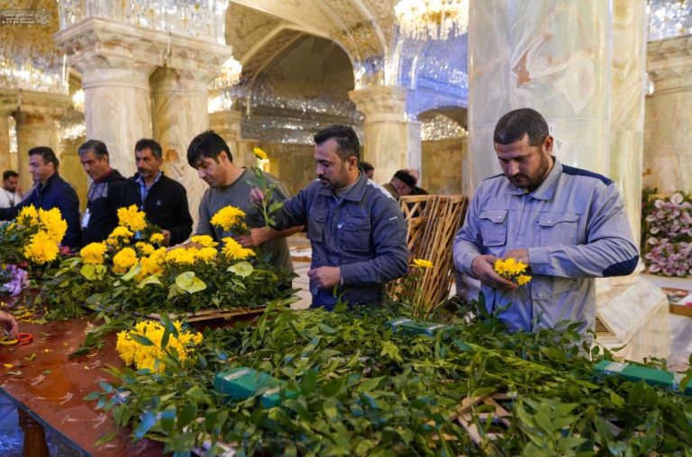 آمادهسازی یکمیلیون شاخه گل طبیعی برای تزیین حرم مطهر علوی 3