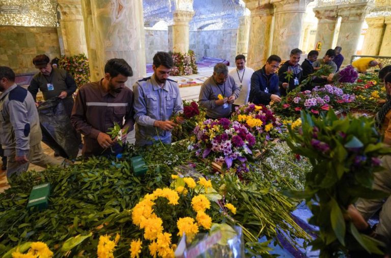 آماده‌سازی یک‌میلیون شاخه گل طبیعی برای تزیین حرم مطهر علوی 4