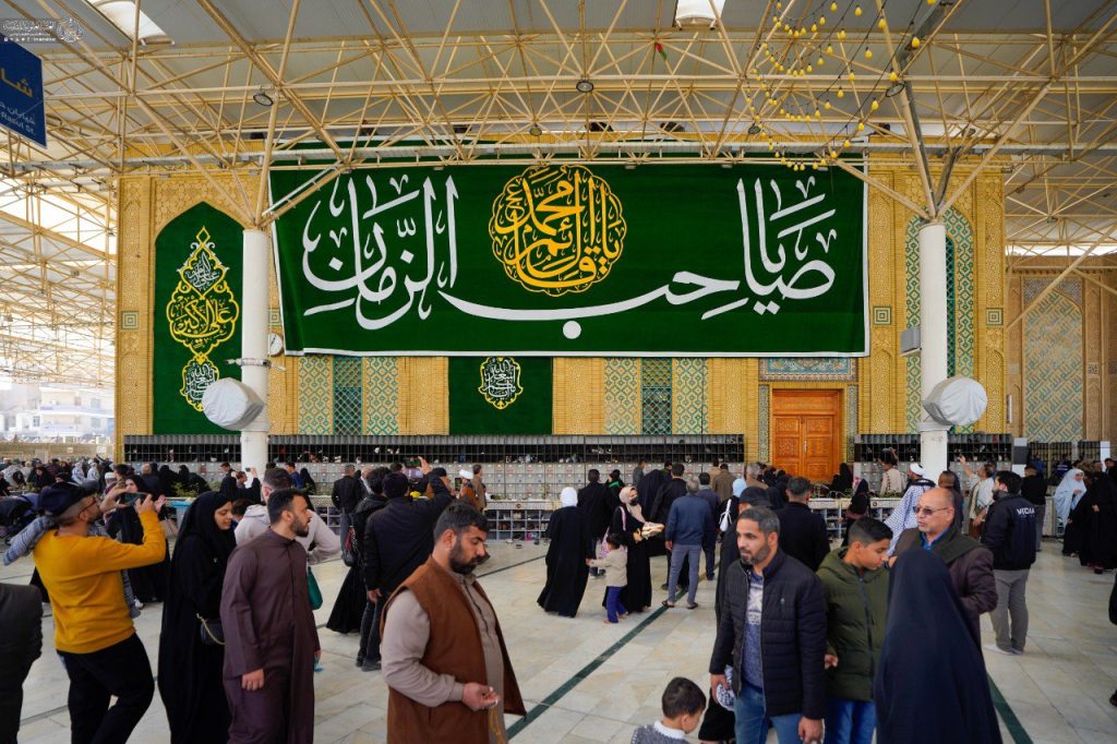 آذین‌بندی حرم مطهر علوی به مناسبت نیمۀ شعبان