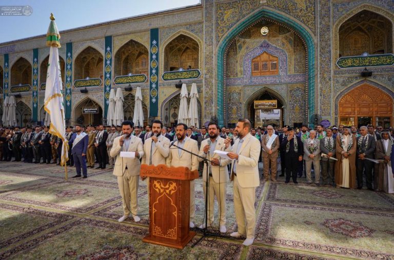 اهتزاز پرچم ولایت در حرم مطهر علوی