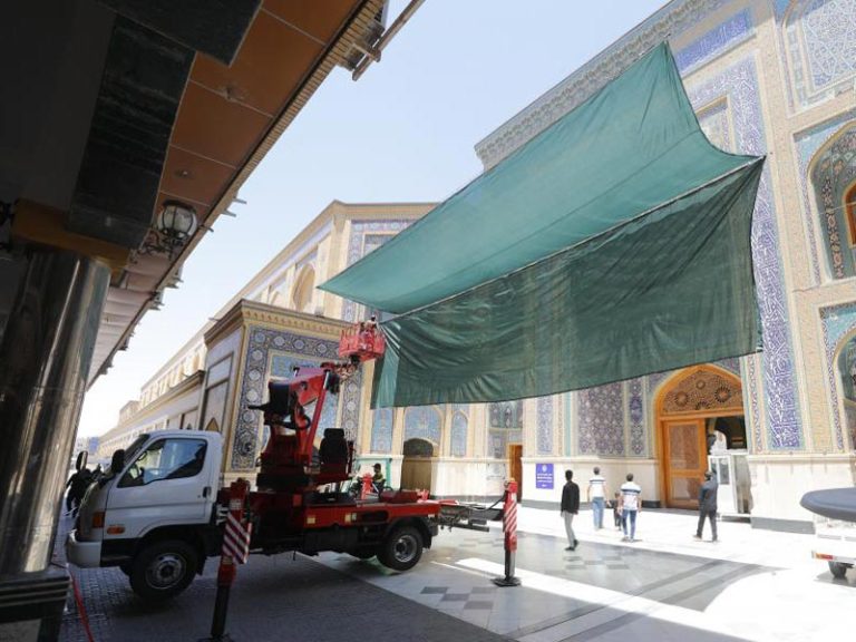 خدمت‌رسانی بخش مهندسی و عمران آستان مقدس علوی در ایام اربعین