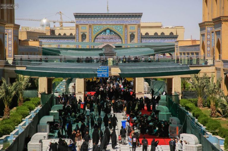 خدمت‌رسانی اربعین صحن حضرت فاطمه