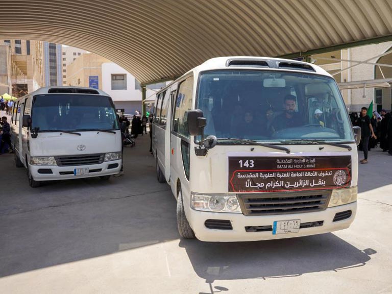 خدمت‌رساتی ناوگان حمل‌ونقل آستان مقدس علوی به زائران اربعین
