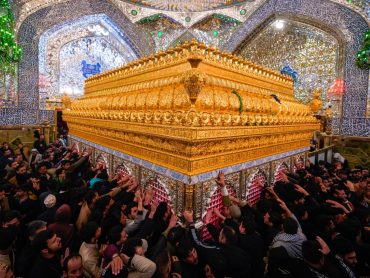 ضریح مطهر علوی رنگ عزا به خود گرفت