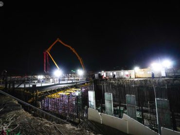 اتمام مرحله اول بتن‌ریزی سقف تقاطع غیر همسطح طوسی تحت نظارت آستان مقدس علوی