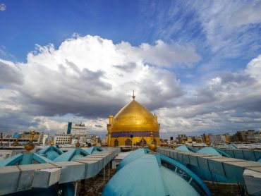 طواف ابرهای رحمت به‌دور گنبد طلای حضرت حیدر