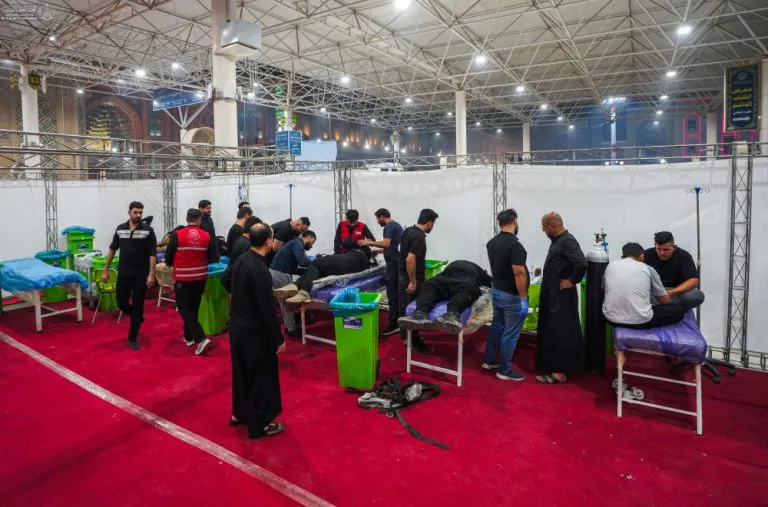 خدمت‌رسانی درمانی آستان مقدس علوی به عزاداران حسینی
